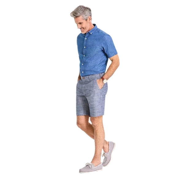 Club Room Men's 4 Way Stretch Chambray Shorts, Size 38 - Picture 2 of 5